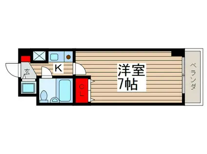 シティハイツ新小岩(ワンルーム/7階)の間取り写真