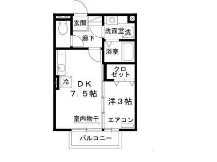シャン・ルミエール(1DK/2階)の間取り写真