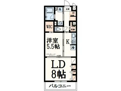 マーキープランドール(1LDK/2階)の間取り写真