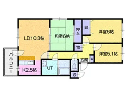 シティオひばりが丘(3SDK/3階)の間取り写真