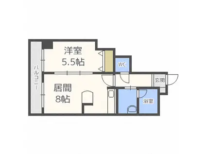 ノースアージュ中島公園(1LDK/5階)の間取り写真