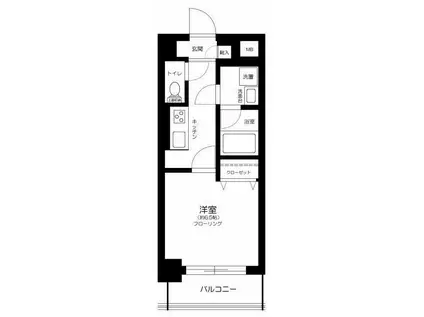 ALIVIO西落合(1K/2階)の間取り写真