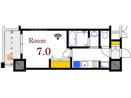 エステムコート広島国泰寺(1K/5階)の間取り写真