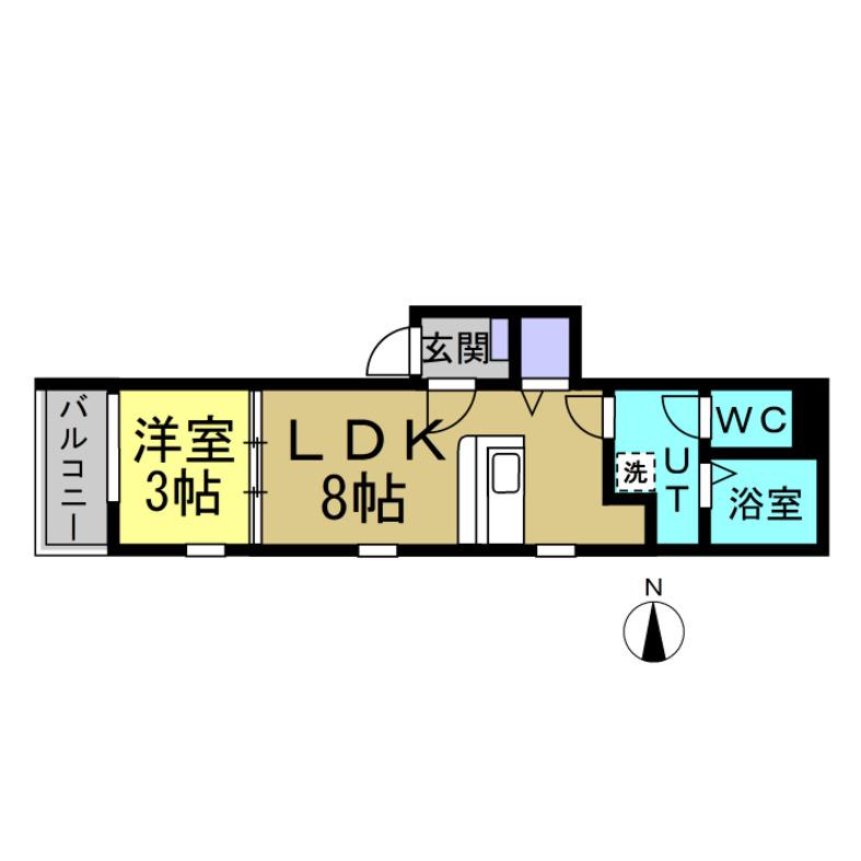 GRAND CHARIOT(1LDK/3階)の間取り写真