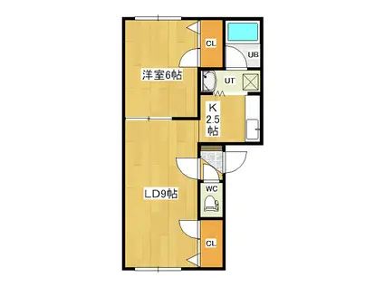 南町サクセス(1LDK/2階)の間取り写真