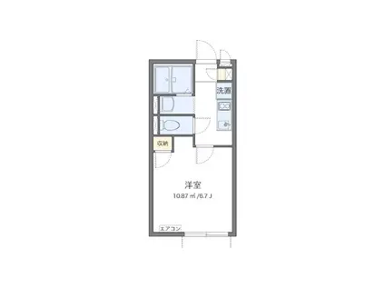 京王相模原線 稲城駅 徒歩10分 2階建 築6年(1K/1階)の間取り写真