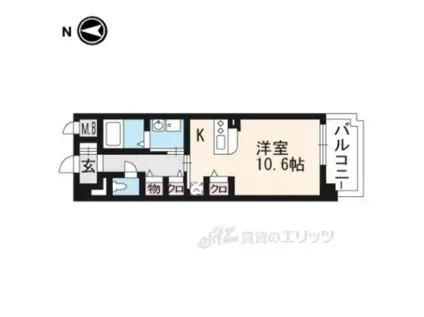 モンティセリ(1K/2階)の間取り写真