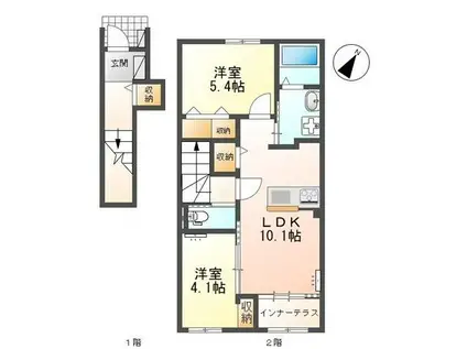 蔵子5丁目(2LDK/2階)の間取り写真