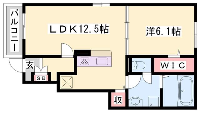 カミーノクラントーノ ウーノ(1LDK/1階)の間取り写真