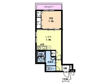 フジパレス西本町(1LDK/3階)の間取り写真