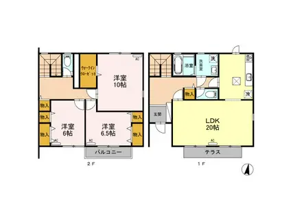 ロイヤルガーデン堀之内 B棟(3LDK/1階)の間取り写真