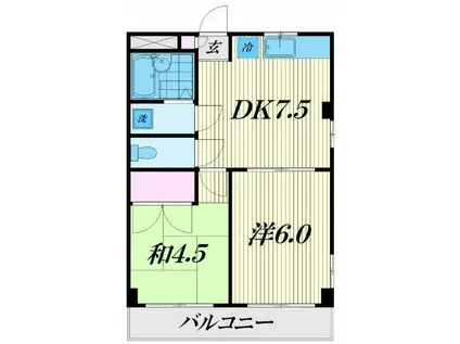 エジソンハウス(2DK/3階)の間取り写真