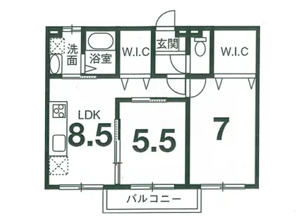 SMART HOME(2DK/2階)の間取り写真