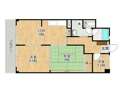 関谷ビル(2SLDK/2階)の間取り写真