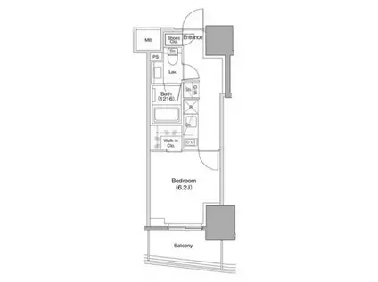 ザ・パークハビオ本郷菊坂(1K/3階)の間取り写真
