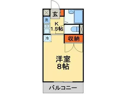 クレスト(ワンルーム/1階)の間取り写真