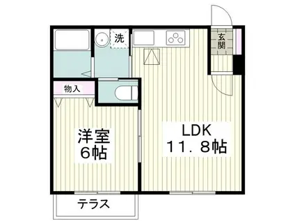 レジデンス戸塚(1LDK/1階)の間取り写真