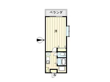 ボヌール相島(1K/1階)の間取り写真