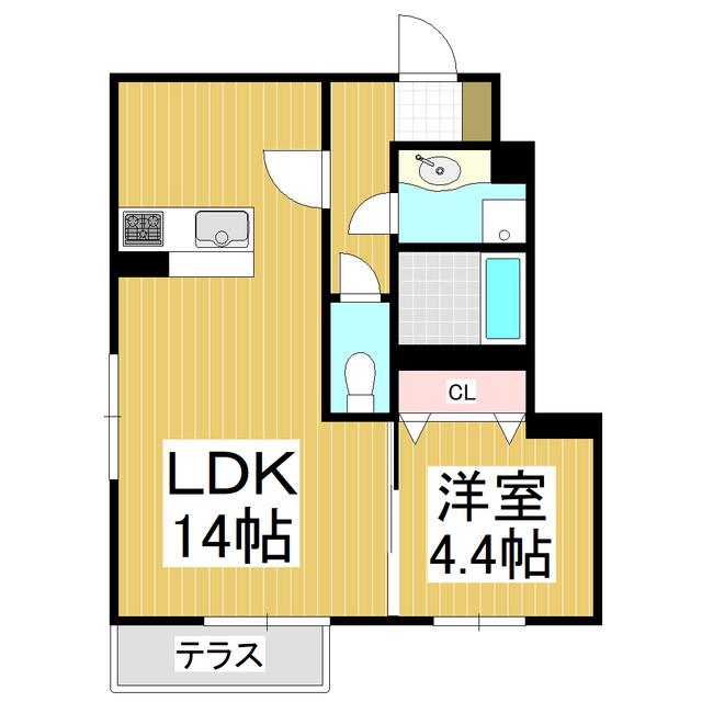 GRAND DーROOM J 庄内(1LDK/1階)の間取り写真