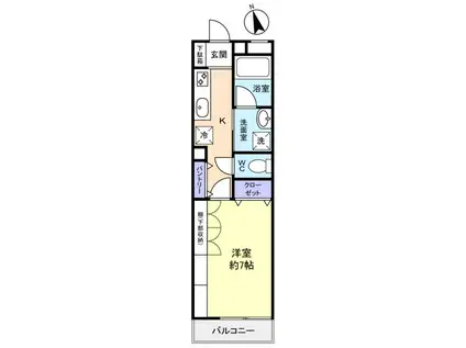 ココ・ミライア(1K/3階)の間取り写真