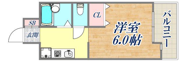 GRANDLIFE須磨(1K/2階)の間取り写真