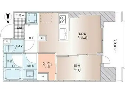 ヴェレーナブリエ湘南藤沢(1LDK/7階)の間取り写真