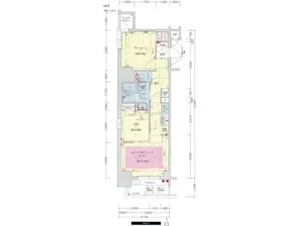 プレサンスTHE久屋大通レジェンド(2LDK/3階)の間取り写真