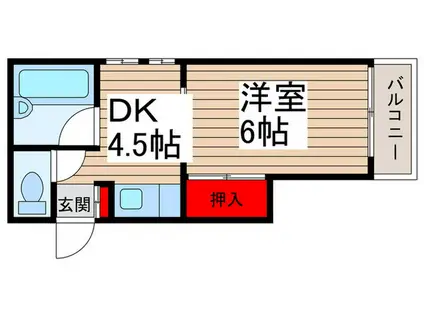 ストークプラザOH(1DK/2階)の間取り写真