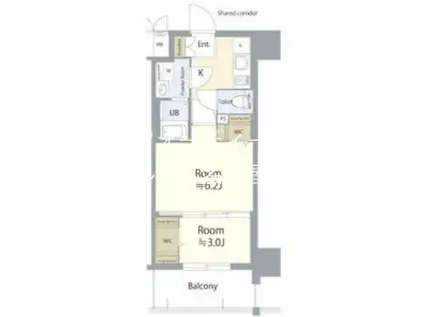 エスリード栄エステージ(2K/9階)の間取り写真