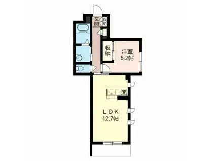 アヴェニール コート(1LDK/1階)の間取り写真