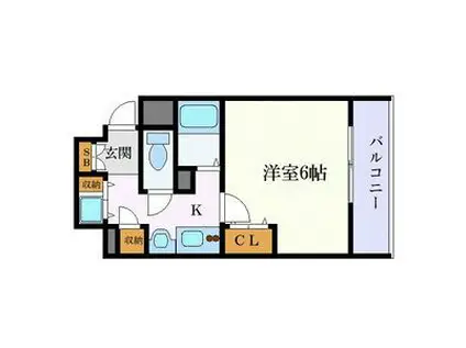 プレサンス泉セレグレード(1K/3階)の間取り写真