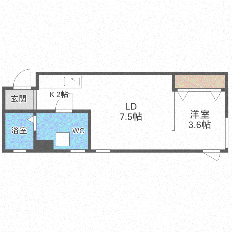 S-STUDIO(1DK/3階)の間取り写真