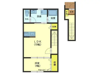 モーントブルーメ堀川(1LDK/2階)の間取り写真