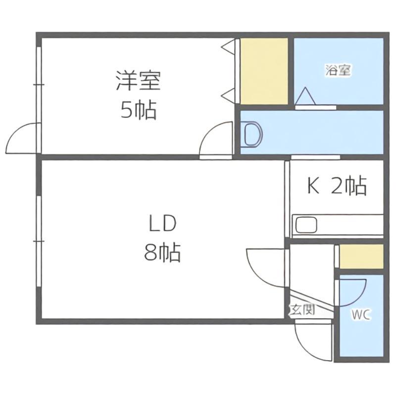 プラッツ南16条(1LDK/1階)の間取り写真