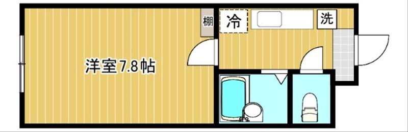 桑島ビルB(1K/4階)の間取り写真