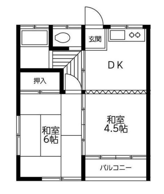 シルクハイツサカイ(2DK/1階)の間取り写真
