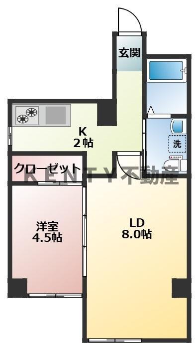 アルコイリス(1LDK/1階)の間取り写真