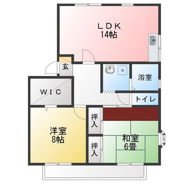 サンマリールII(2LDK/2階)の間取り写真