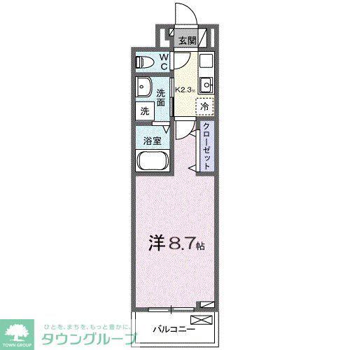 ヒカルサさいたま宮原(1K/1階)の間取り写真