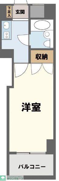 クラウンズマンション末広(1K/2階)の間取り写真