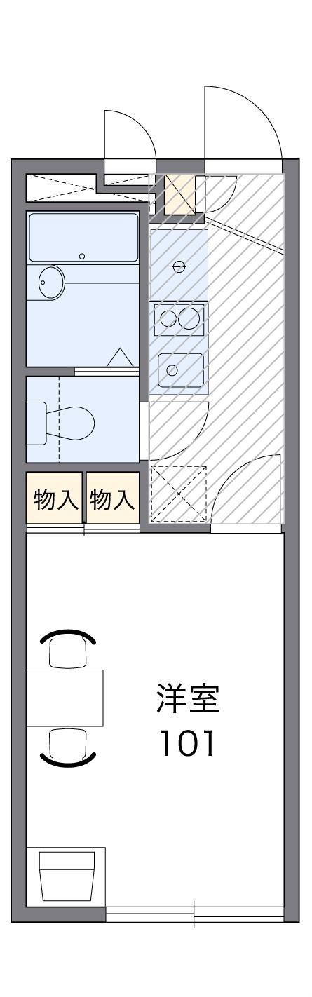 セカンド(1K/1階)の間取り写真