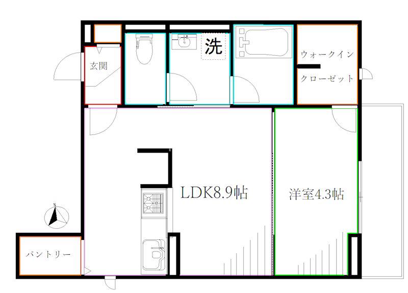 D-ROOM SUN PLATINA(1LDK/3階)の間取り写真