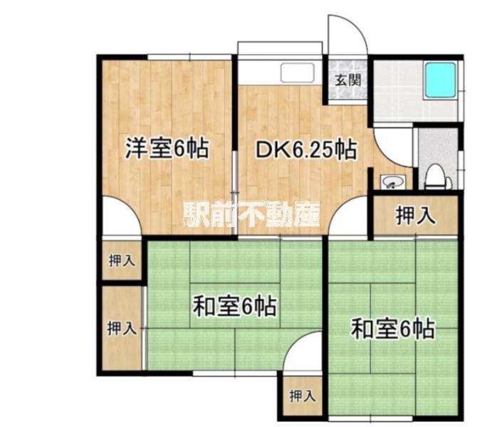 アレフガルド大牟田(3DK/2階)の間取り写真