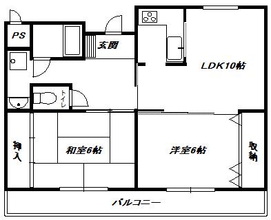 エピナールフォレストⅠ(2LDK/2階)の間取り写真