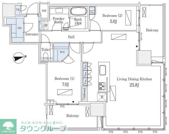 パークコート浜離宮ザタワー(2LDK/17階)の間取り写真