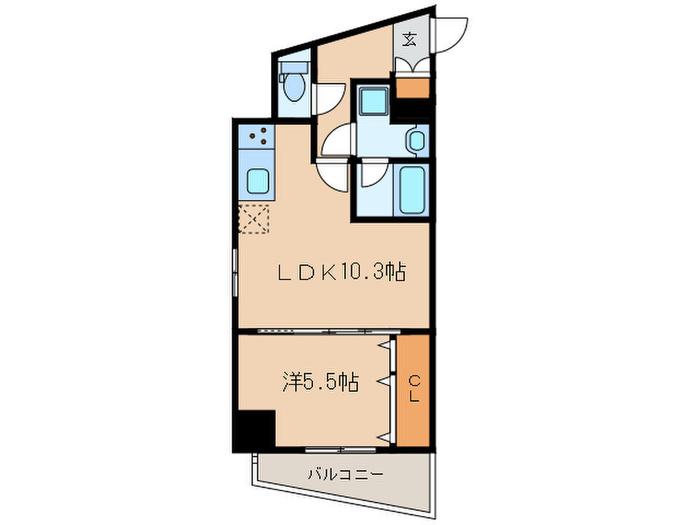 T LEGENDAIRE護国寺イースト(1LDK/2階)の間取り写真