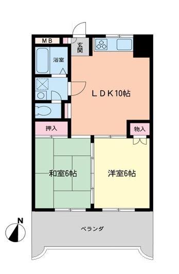 メゾン1・39・4(2LDK/4階)の間取り写真
