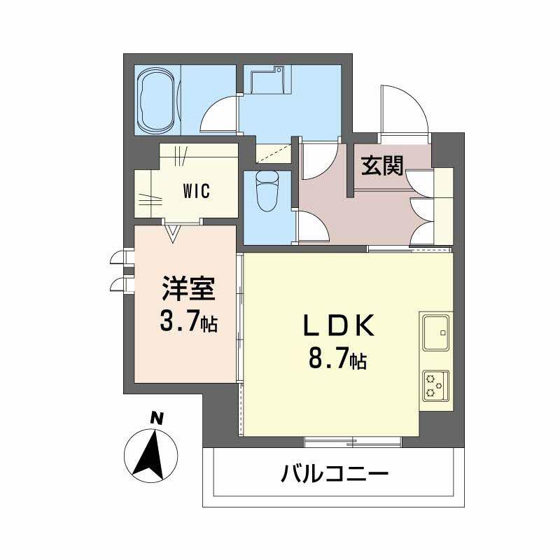 シャーメゾン ウィステリア(1LDK/3階)の間取り写真