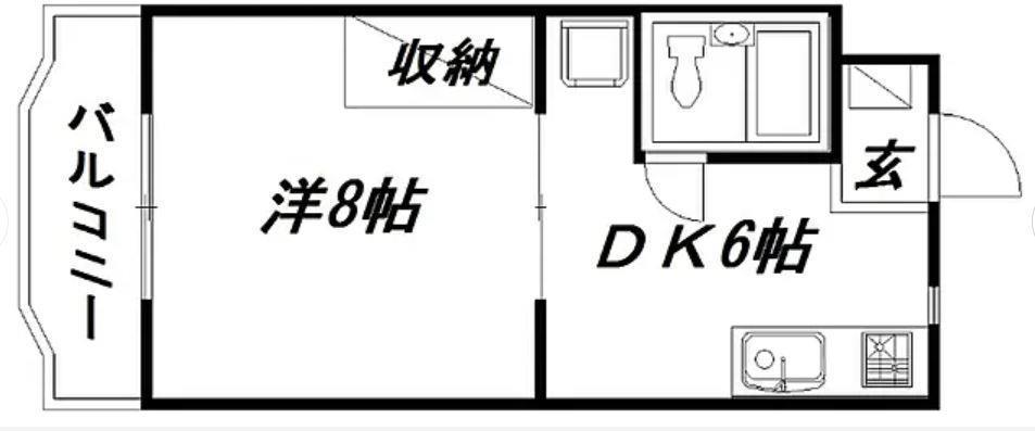 栄マンション(1DK/1階)の間取り写真