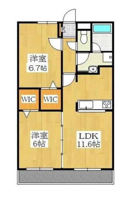 ルミエール鷺沼(2SLDK/2階)の間取り写真